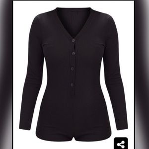 Black-ribbed-button-pj-romper